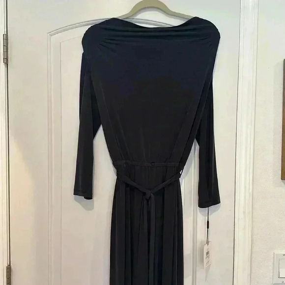 NWT Calvin Klein Charcoal Jumpsuit Zip Shoulders Sz 6 - Picture 2 of 8